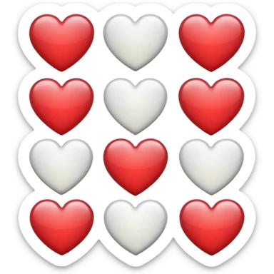Hearts white one sticker