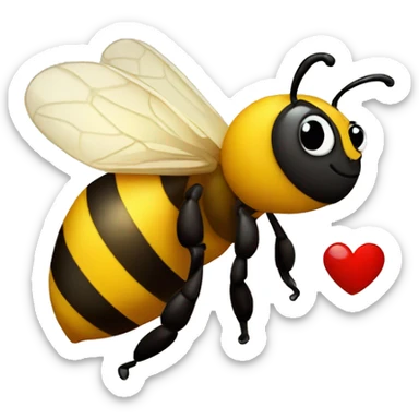 Bee with heart sticker