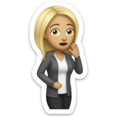 Woman sick from a night out sticker