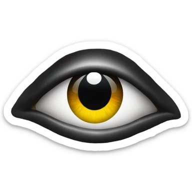 eye with black background, and iris sticker