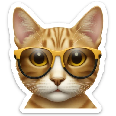 Cat with sunglass sticker