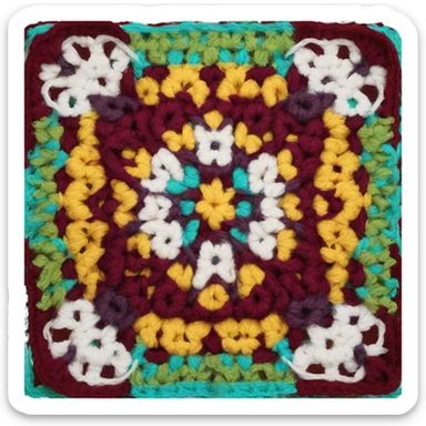 crochet granny square scarf sticker