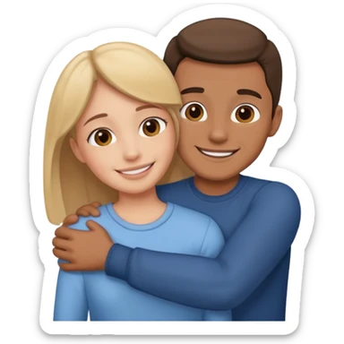 Texte ´Gros câlin’, en dessous un homme serre sa sœur dans ses bras sticker