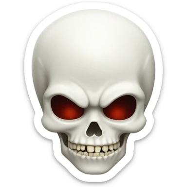 White scull with vampire teeth  sticker