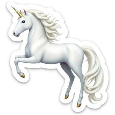 cinematic-beautiful-white-unicorn-emoji,-poised-and-regal,-with-a-slender,-ethereal-form-draped-in-a-pristine-white-color,-a-flowing-mane-and-tail,-and-a-white,-spiraled-horn-that-radiates-pure-light,-simplified-yet-sharp-and-majestic,  sticker