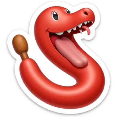 a long tongue cut out like a sausage, modeled after the Prljavo Kazalište band's emblem sticker