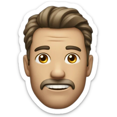 man with inhumanly sharp jaw sticker