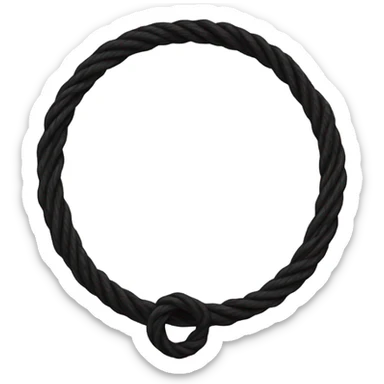 spinning rope, black, circle sticker