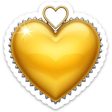 a golden heart studded with diamonds sticker