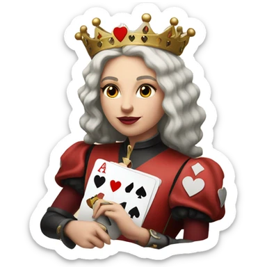 Queen of hearts playing Card but with Rhaenyra Targaryen  sticker