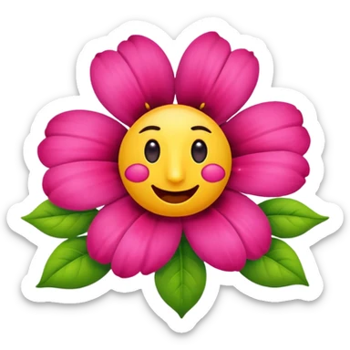 A flower with mouth eyes nose etc with feet  sticker