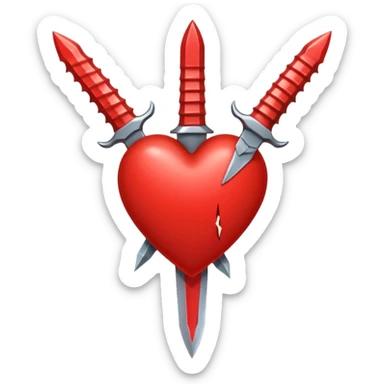 heart pierced by daggers sticker