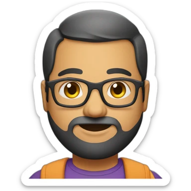 chubby-indian-guy-with-beard-and-glasses-and-buzz-cut sticker