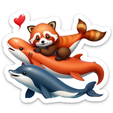 Banner that says S.T.U.F.F. that is being held by a red panda, whale, duck, and otter sticker