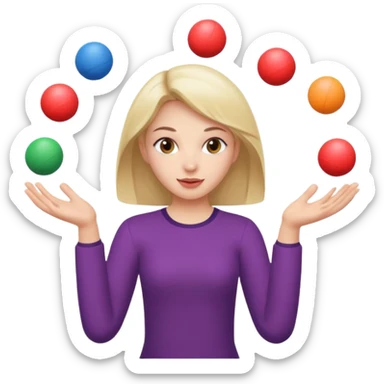 a girl juggling  with two hands  sticker