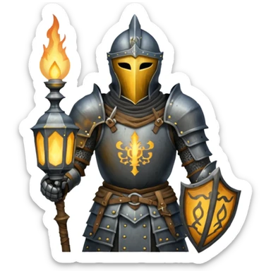 dark souls knight in armor holding a lantern in hand sticker