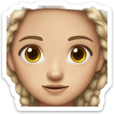 white girl with freckles, brown choppy hair, brown eyes, face piercings  sticker