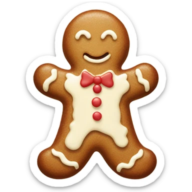 Cream colored gingerbread man sticker