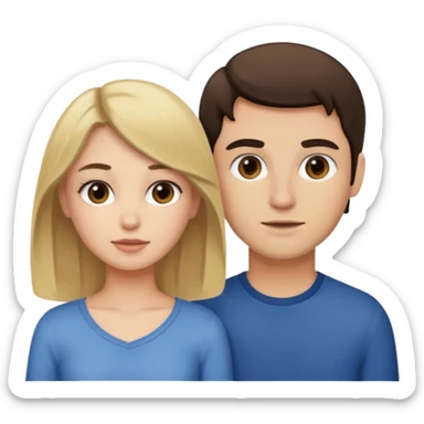 Dirty blonde girl with her brunette boyfriend  sticker