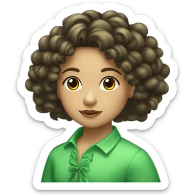 Niña morena con rizos y ojos verdes claros sticker