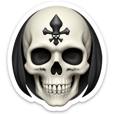 Wiz 101 casting sigil black and white death skull   inspired school sticker