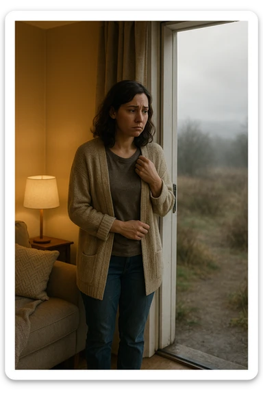 donna che vuole rimanere nella sua zona di comfort. Immagini realistiche sticker