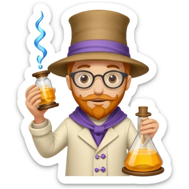 alchemist character holding upgraded formula scroll sticker