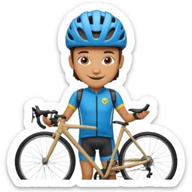 Cyclist with backpack sticker