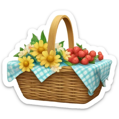picnic basket with flowers sticker