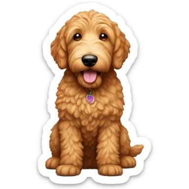 ginger golden doodle dog sticker