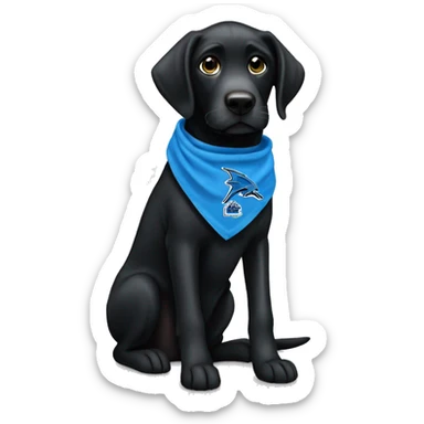 Black Lab dog in a Detroit Lions bandana or jersey  sticker