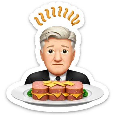 David Lynch with a SPAM dinner sticker