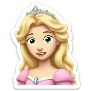 Princess Aurora with tiara sleeping beauty sticker