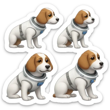 Dogs as if they were astronauts sticker