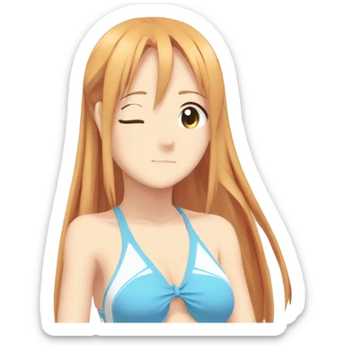 sleeping full body Asuna anime sword art online one piece swim suit sticker