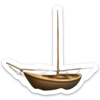 a small sailing boat with a smile in his hull sticker
