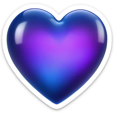 Neon glass cobalt heart  sticker