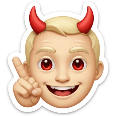 este emoji 😈 con unos dedos groseros 🖕🏽en los lados sticker