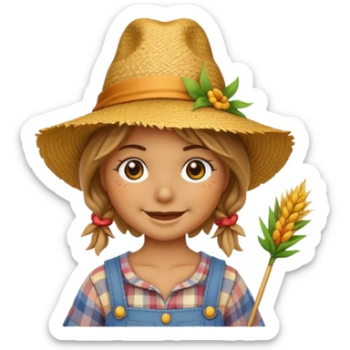 cute girl scarecrow emoji sticker