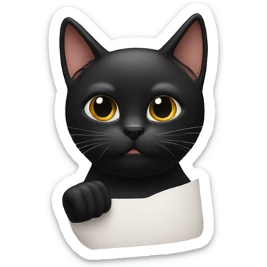 black cat fingers crossed sticker