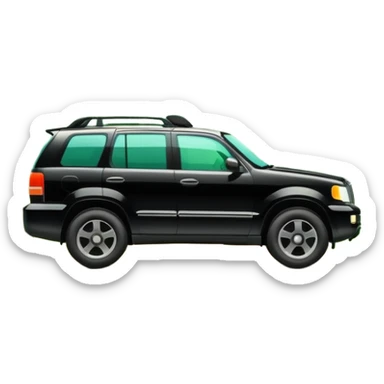 SUV car driving through a forest with trees sticker