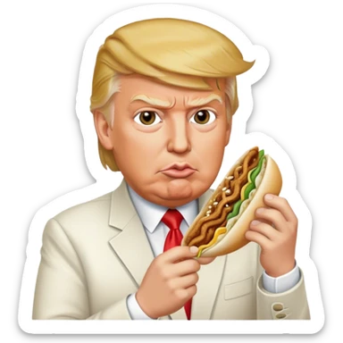Trump eating shawarma  sticker