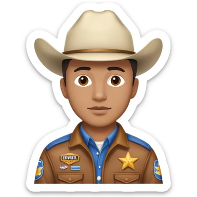 Garçon melange cowboy et coureur automobile sticker