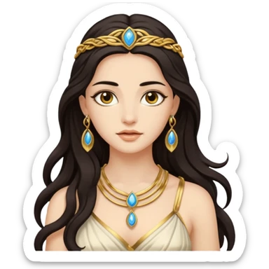 greek goddess back hair sticker