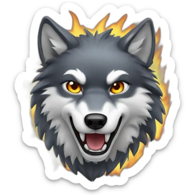 blazing wolf sticker