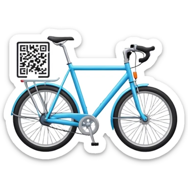 qr code with a picture of a bike in the midle sticker