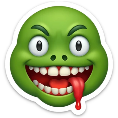Evil greedy hungry salivating emoji sticker