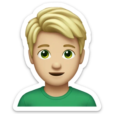 boy with dirty blonde hair and green blue eyes sticker