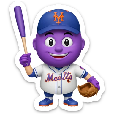  McDonald’s grimace mascot dressed in New York Mets gear sticker
