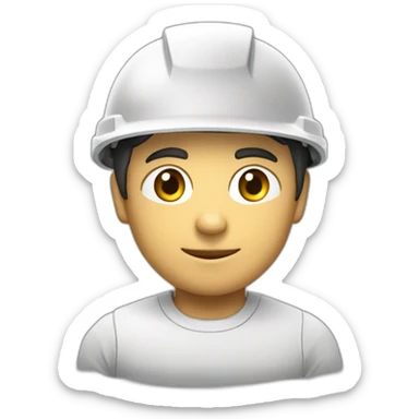 engenheiro com capacete branco na obra sticker